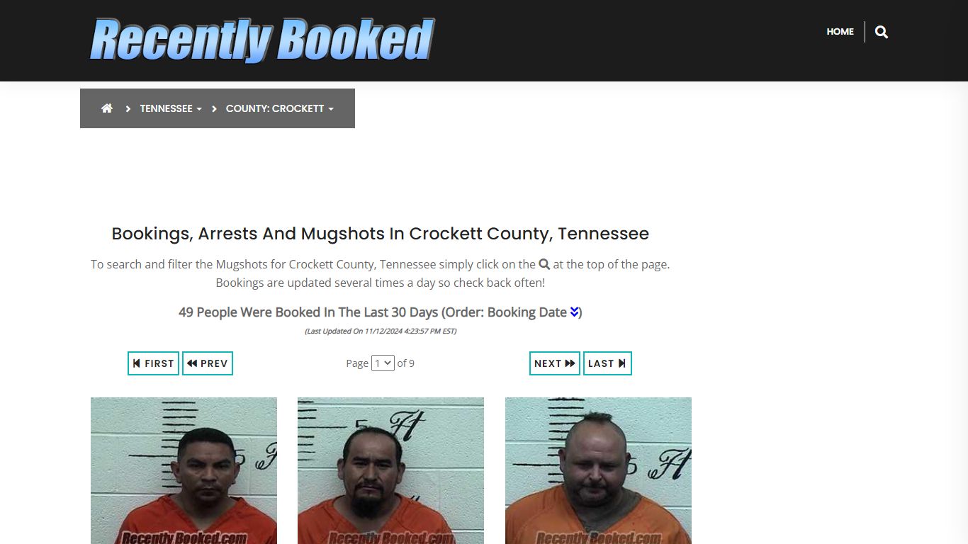 Bookings, Arrests and Mugshots in Crockett County, Tennessee