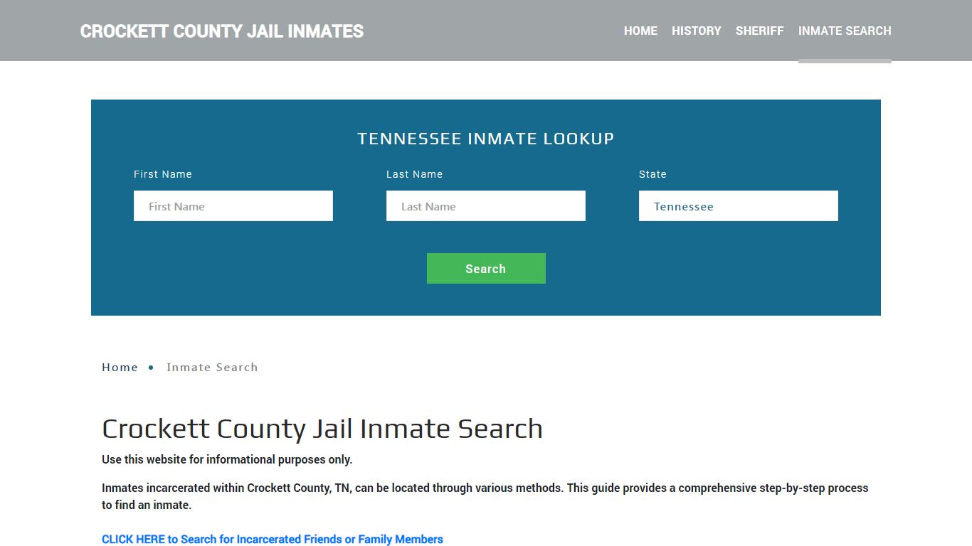 Crockett County, TN Detainee Lookup